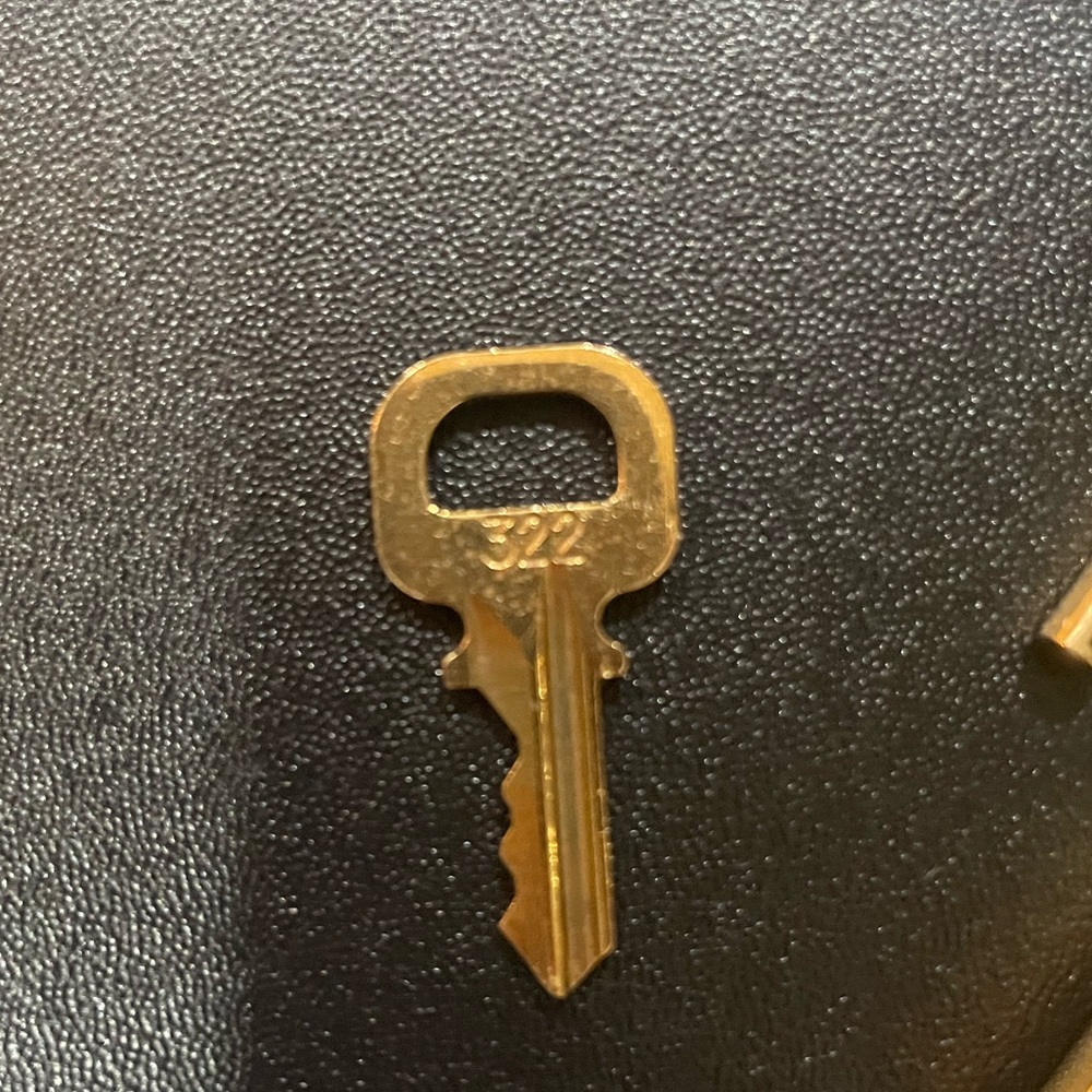 LOUIS VUITTON Gold Metal Padlock & Key Set #322 - Picture 7 of 9